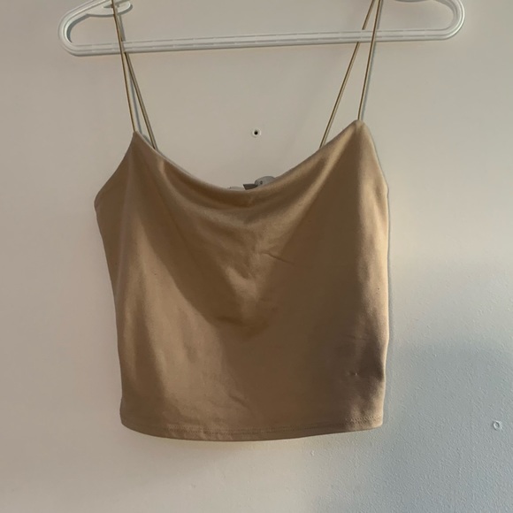 Tan cropped tank top - Picture 1 of 4